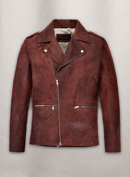 Dark Vintage Red Lewis Hamilton Leather Jacket - LeatherCult