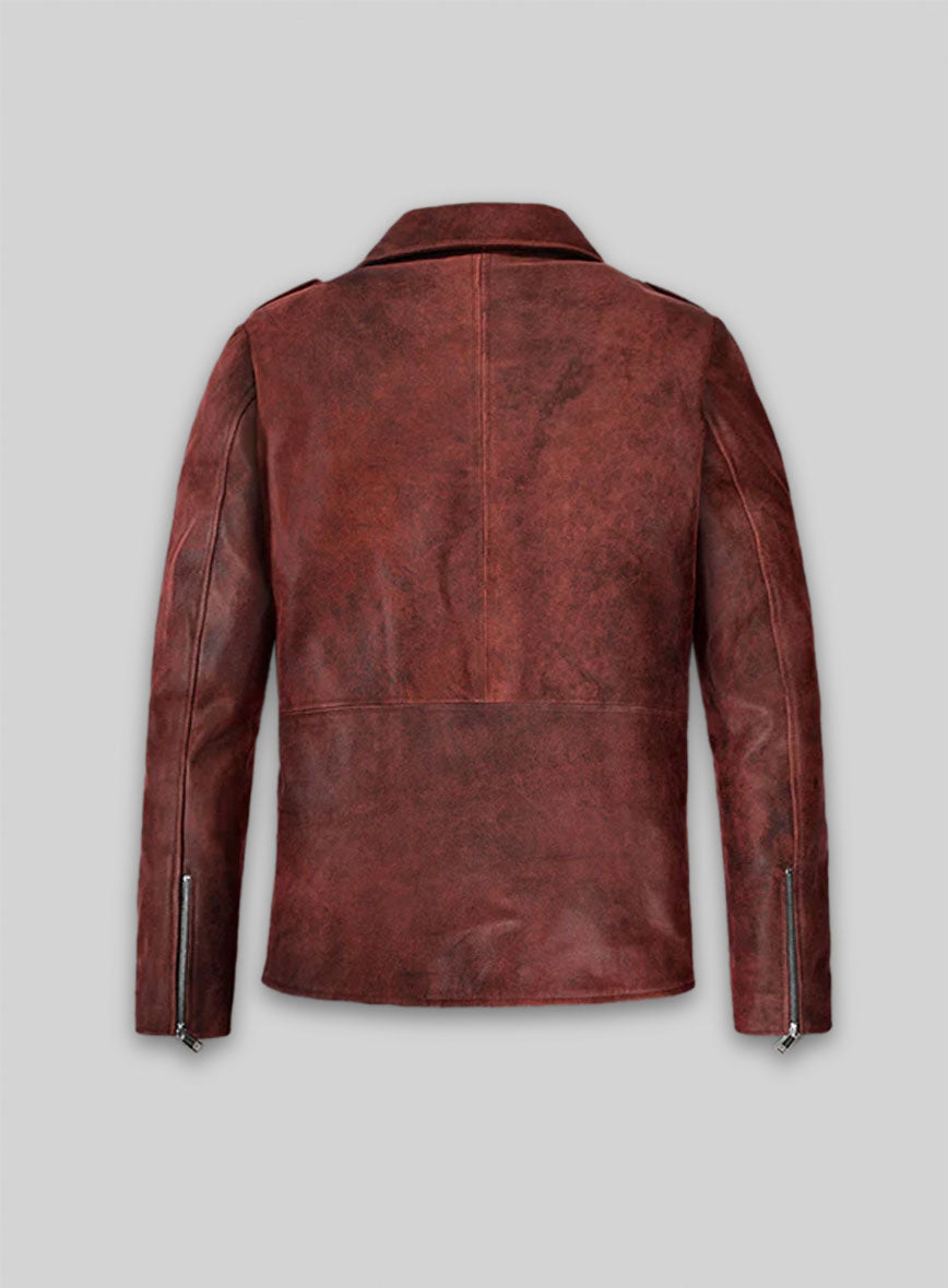 Dark Vintage Red Lewis Hamilton Leather Jacket