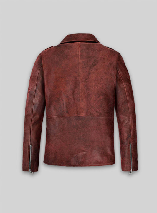 Dark Vintage Red Lewis Hamilton Leather Jacket