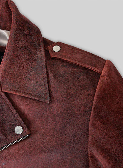 Dark Vintage Red Lewis Hamilton Leather Jacket