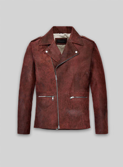 Dark Vintage Red Lewis Hamilton Leather Jacket
