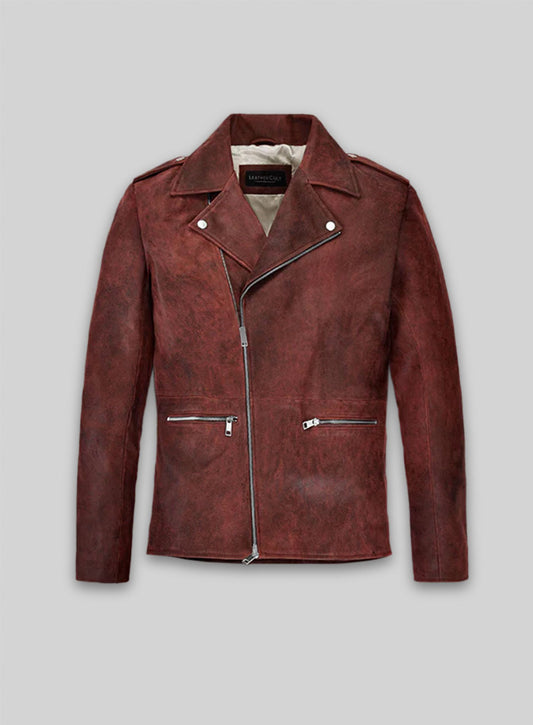 Dark Vintage Red Lewis Hamilton Leather Jacket
