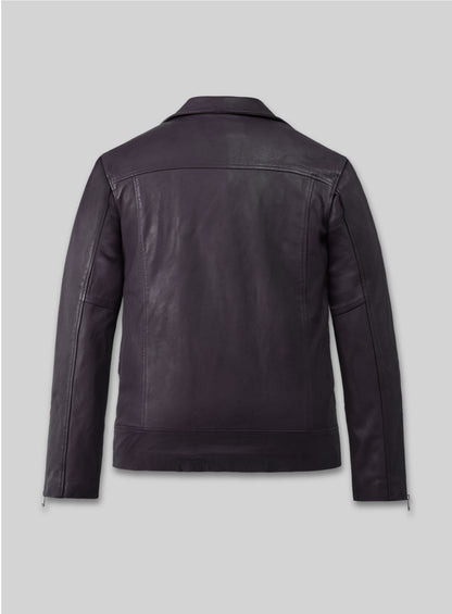 Dauntless Purple Biker Leather Jacket