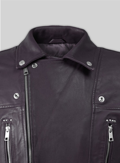 Dauntless Purple Biker Leather Jacket