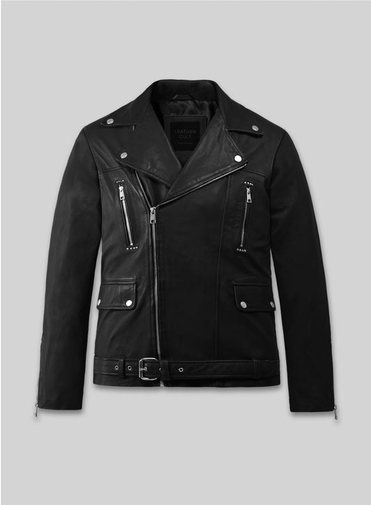 Dauntless Black Biker Leather Jacket