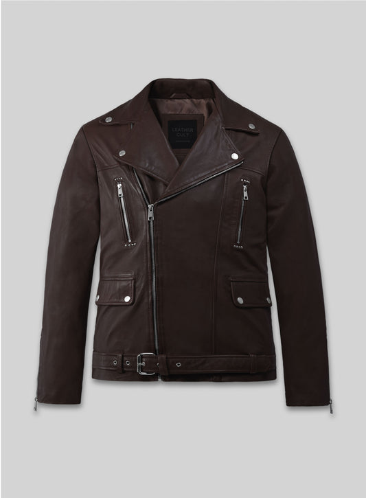 Dauntless Brown Biker Leather Jacket