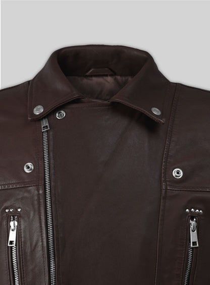Dauntless Brown Biker Leather Jacket