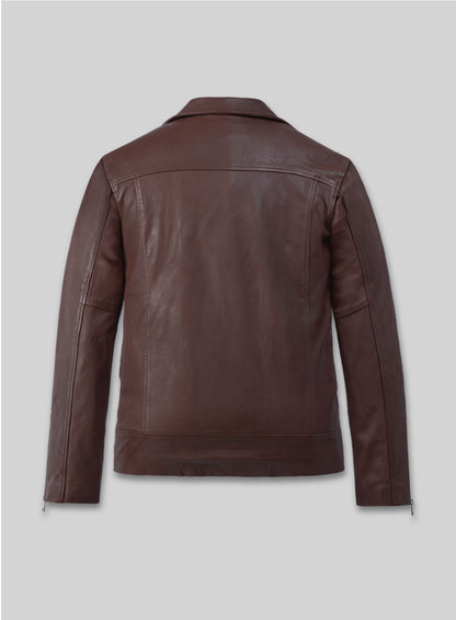 Dauntless Burgundy Biker Leather Jacket