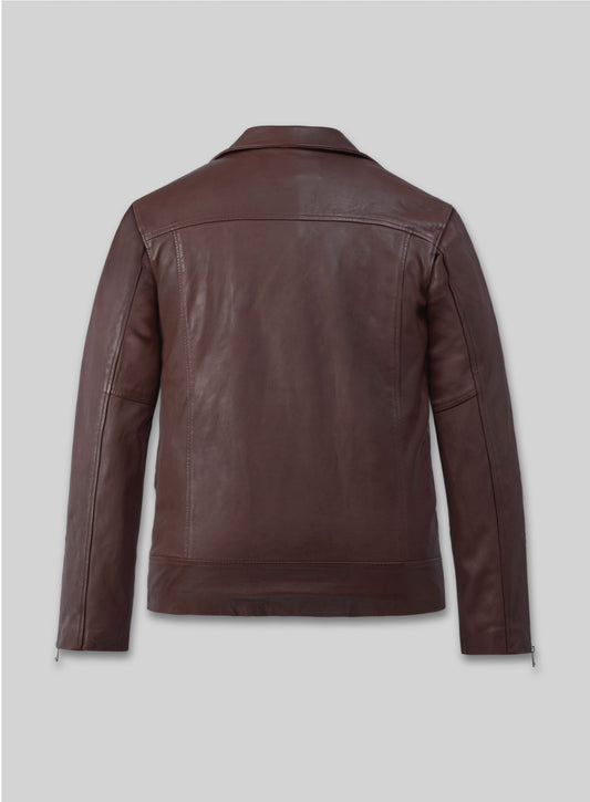 Dauntless Burgundy Biker Leather Jacket