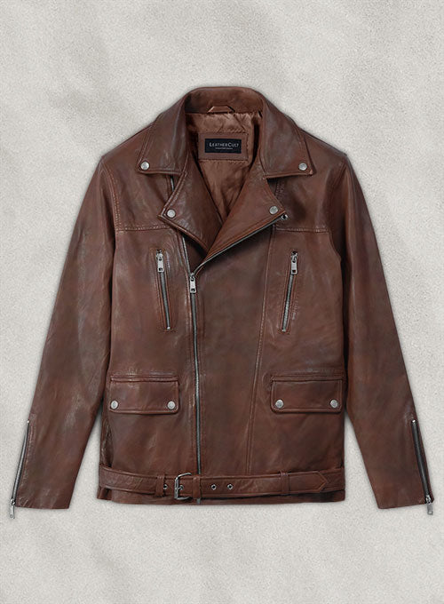 Dauntless Spanish Brown Biker Leather Jacket - LeatherCult