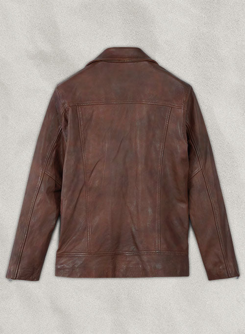 Dauntless Spanish Brown Biker Leather Jacket - LeatherCult