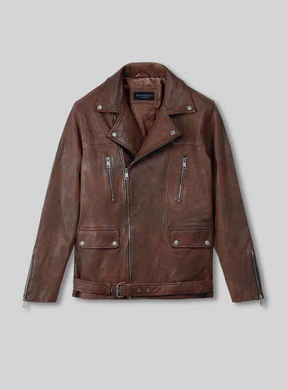 Dauntless Spanish Brown Biker Leather Jacket