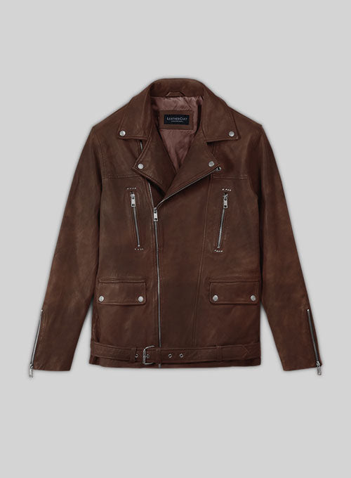 Dauntless Spanish Brown Biker Leather Jacket