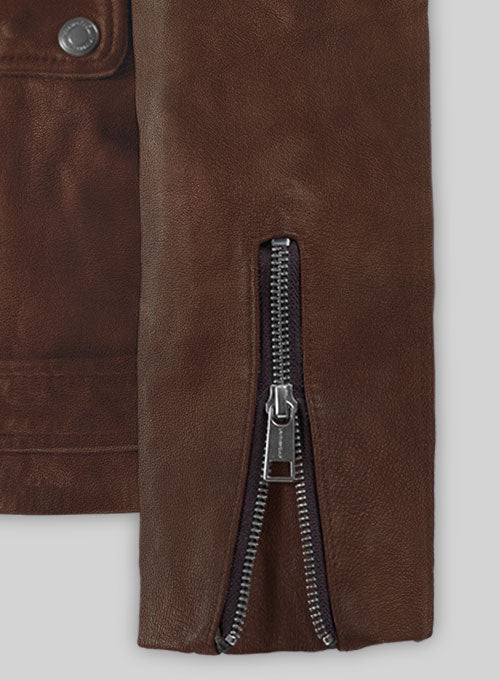 Dauntless Spanish Brown Biker Leather Jacket