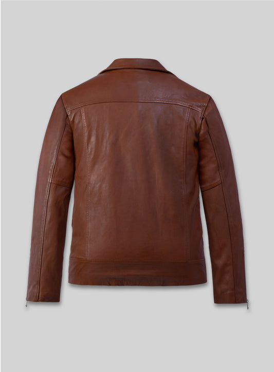 Dauntless Tan Biker Leather Jacket