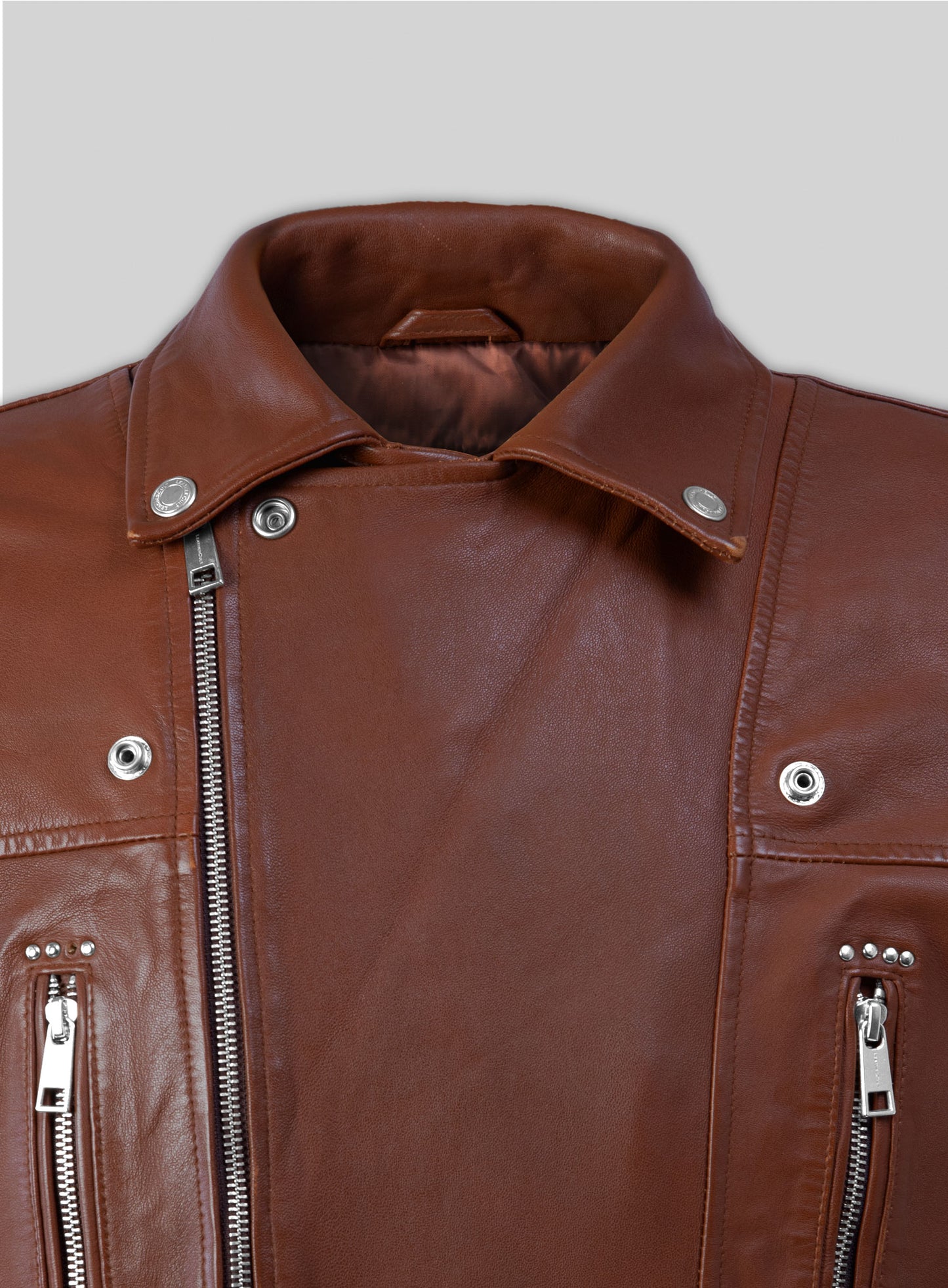 Dauntless Tan Biker Leather Jacket
