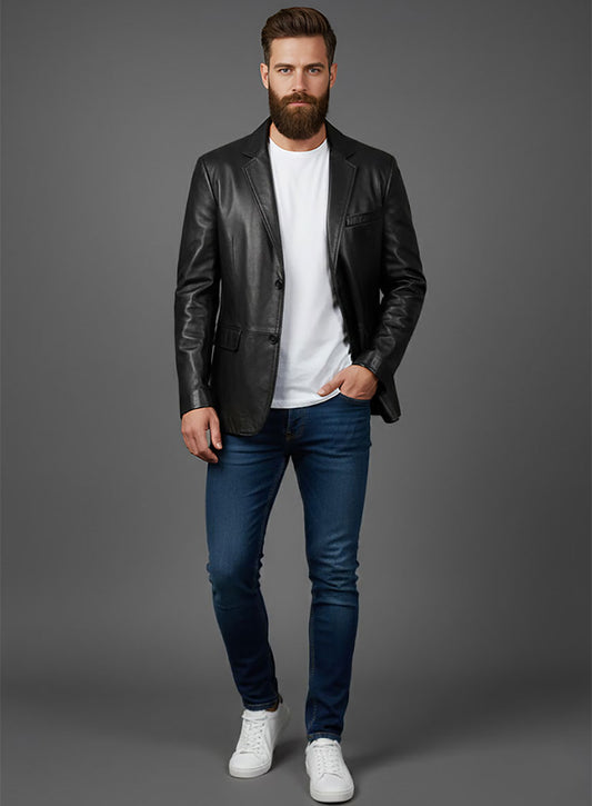 Dave Bautista Leather Blazer