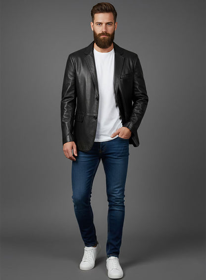 Dave Bautista Leather Blazer