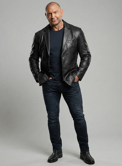 Dave Bautista Leather Blazer