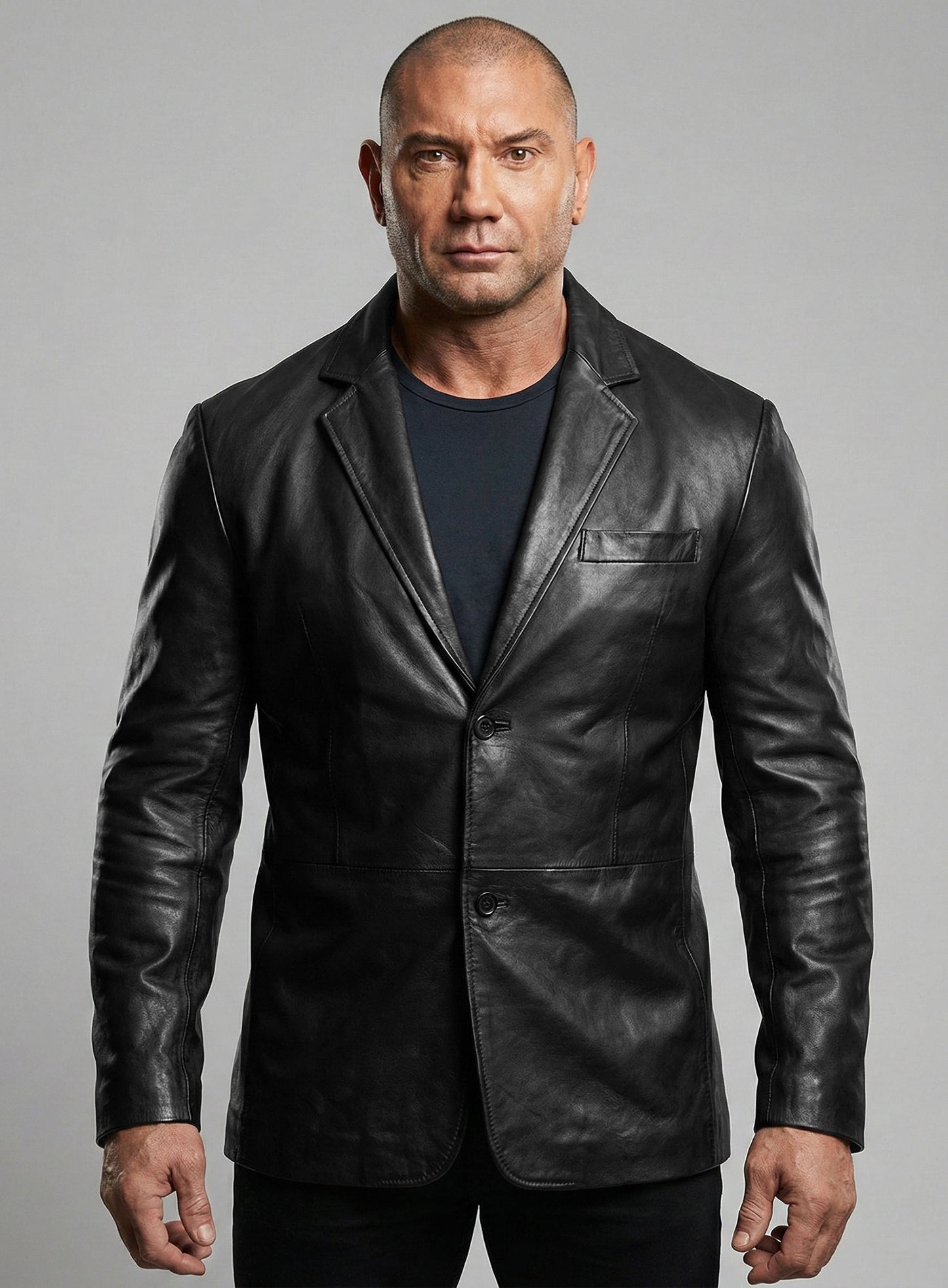 Dave Bautista Leather Blazer