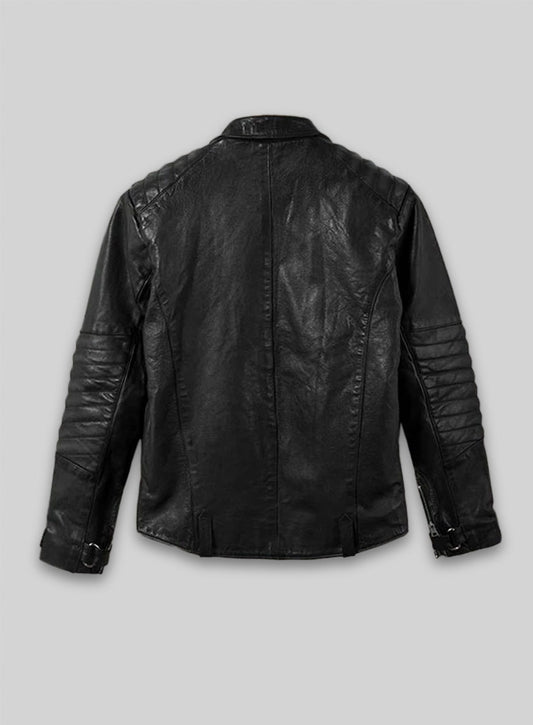 Thick Goat Black Washed & Wax David Leather Jacket