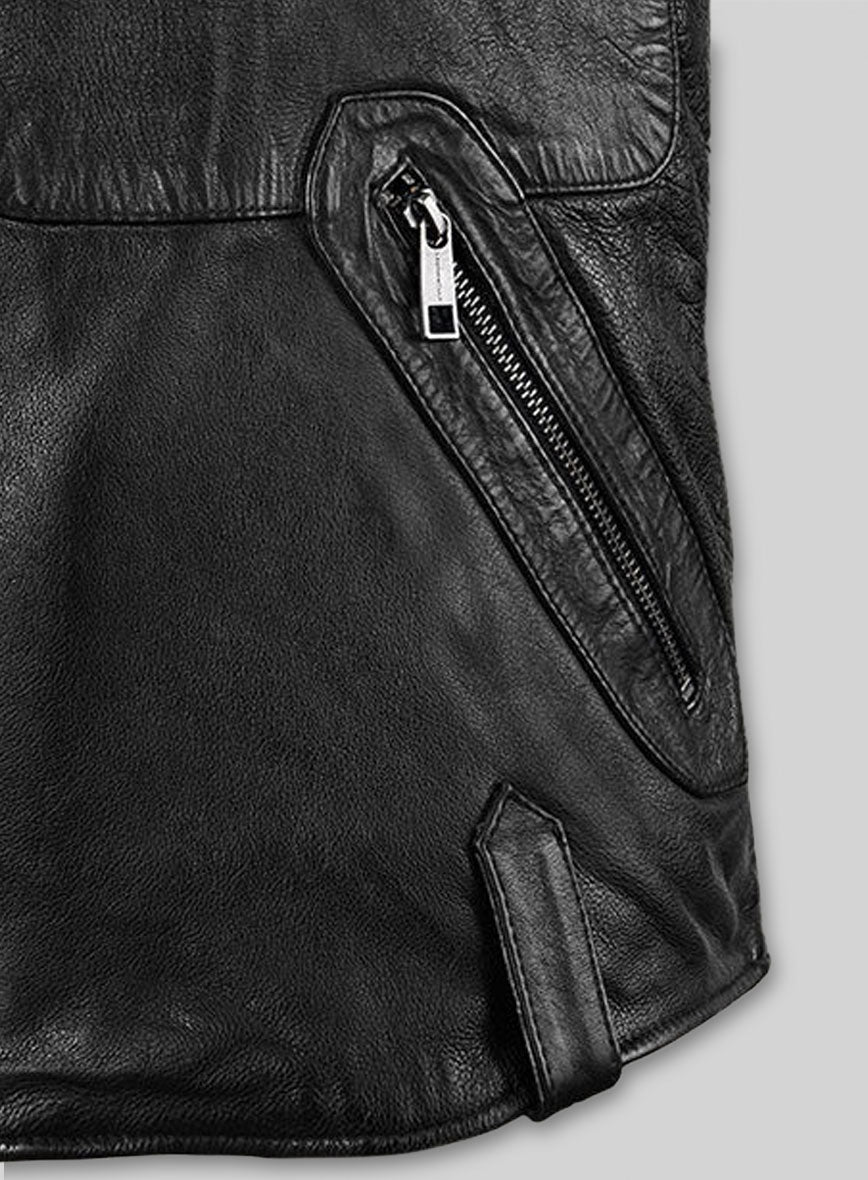 Thick Goat Black Washed & Wax David Leather Jacket