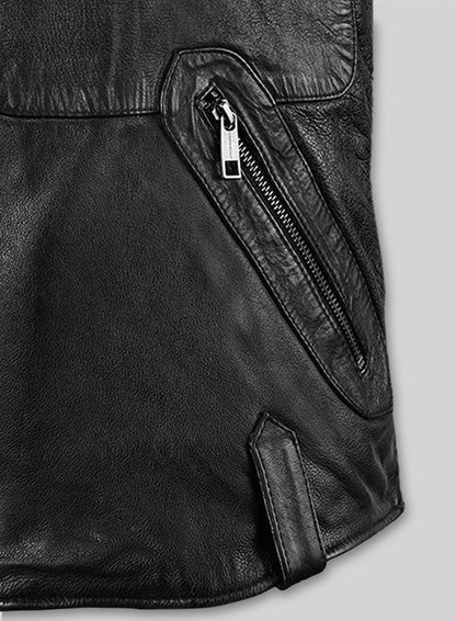 Thick Goat Black Washed & Wax David Leather Jacket