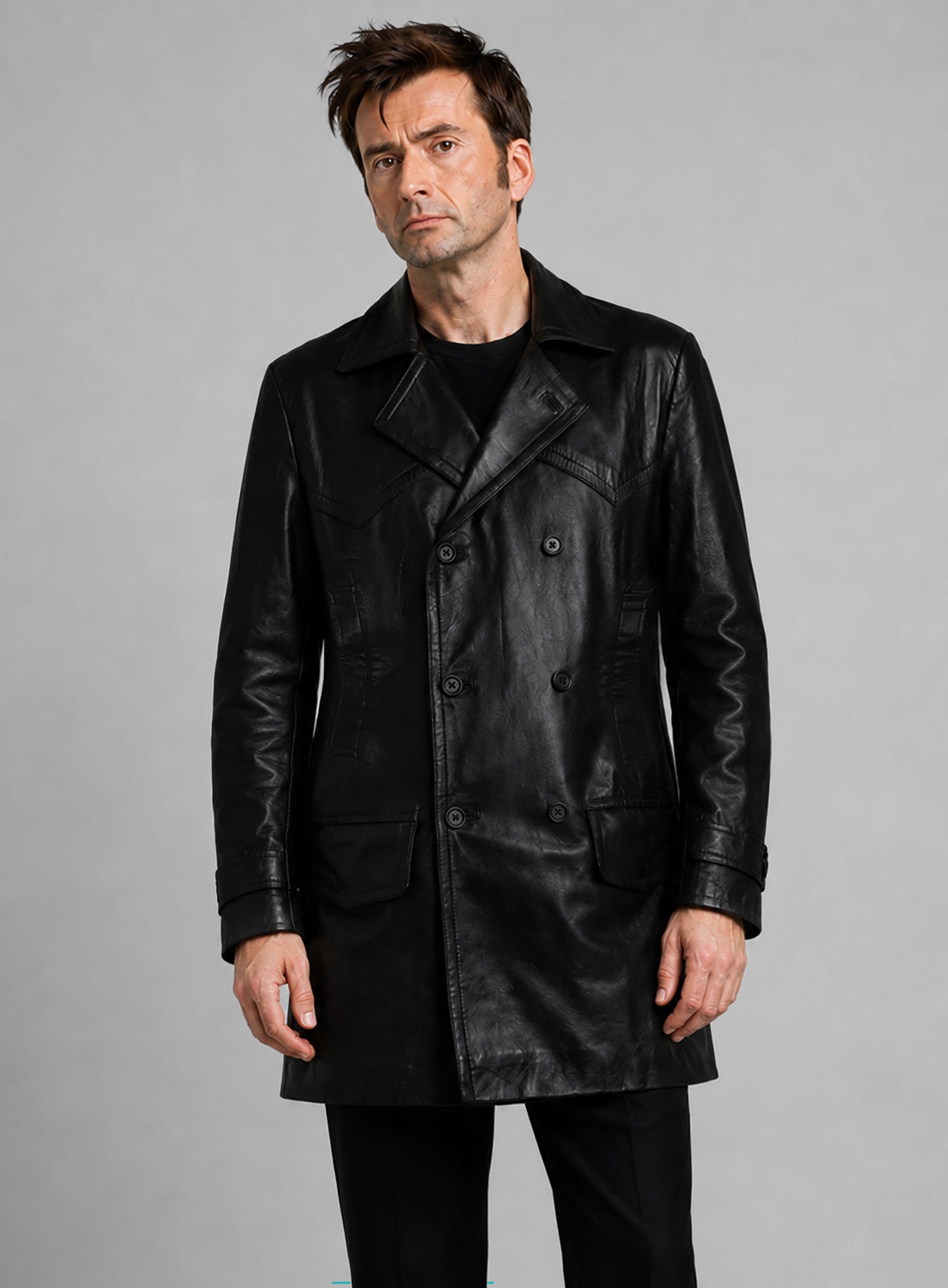 David Tennant Doctor Who Leather Trench Coat