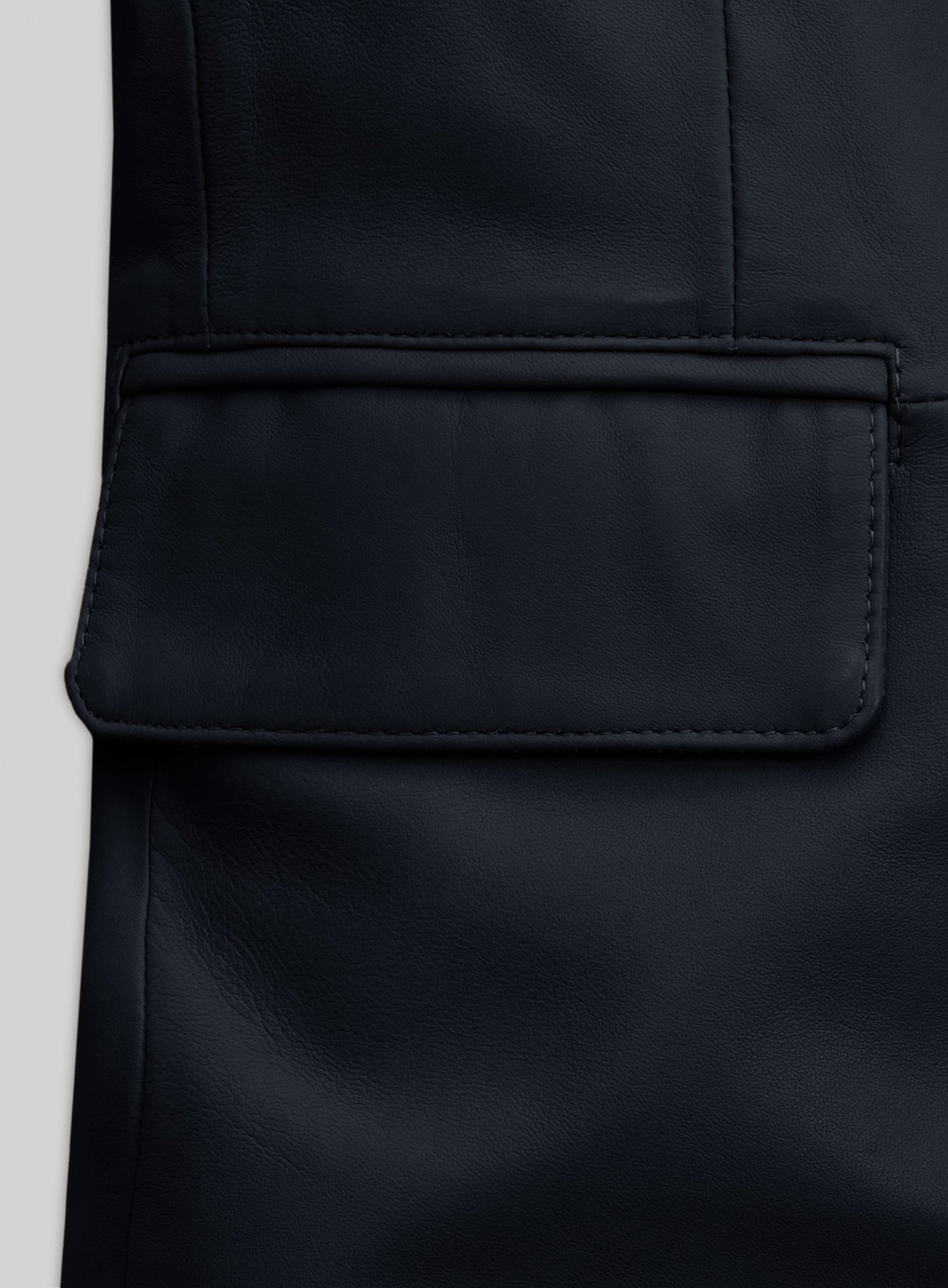 Deep Blue Lambskin Leather Blazer