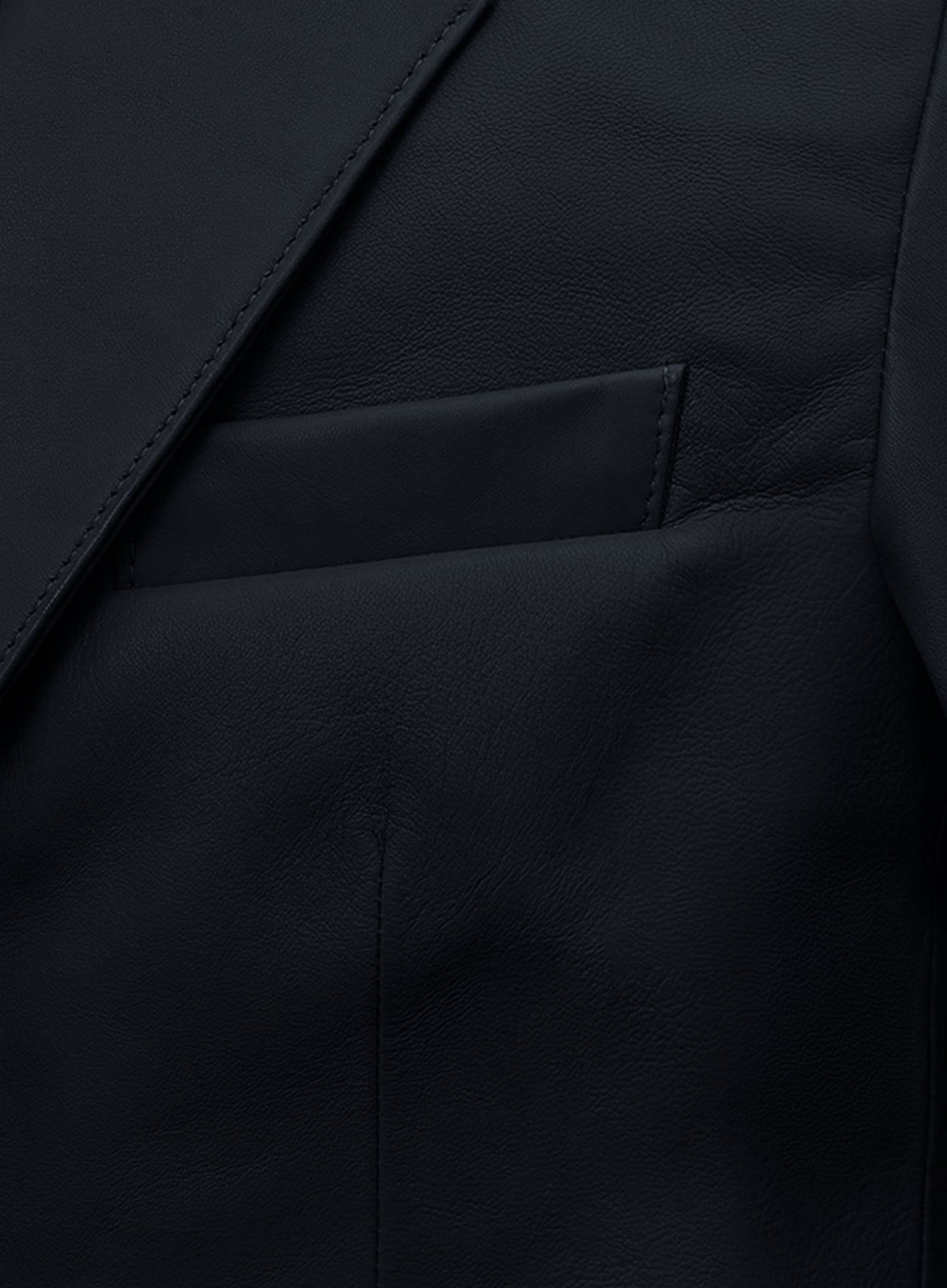 Deep Blue Lambskin Leather Blazer