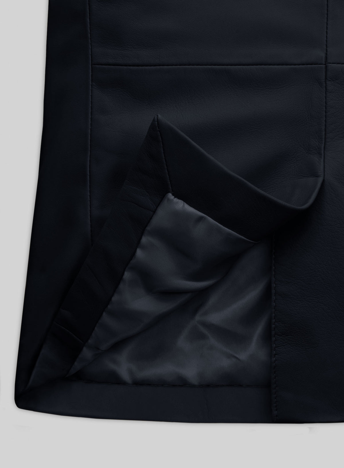 Deep Blue Lambskin Leather Blazer