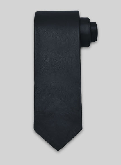 Deep Blue Lambskin Leather Tie