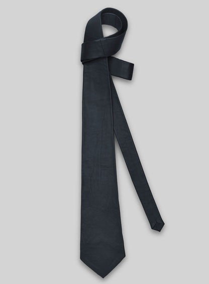 Deep Blue Lambskin Leather Tie