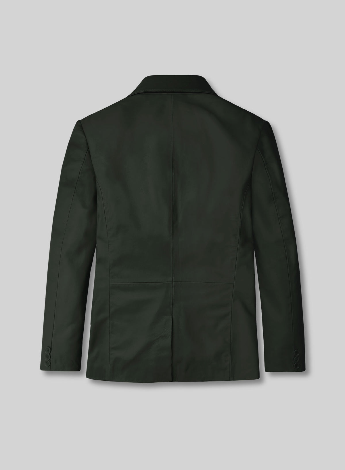 Deep Olive Lambskin Leather Blazer