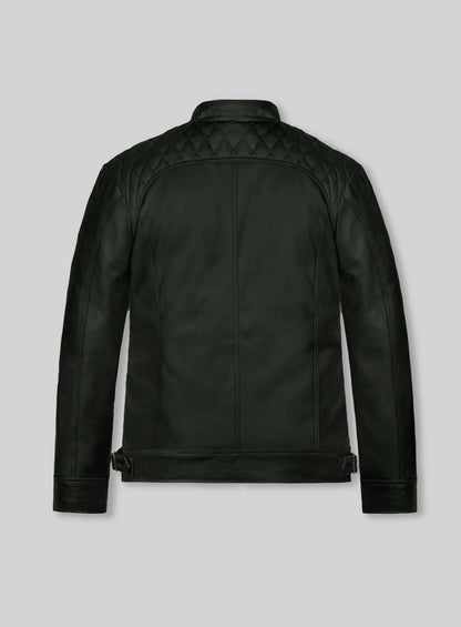 Deep Olive Lambskin Leather Jacket # 653