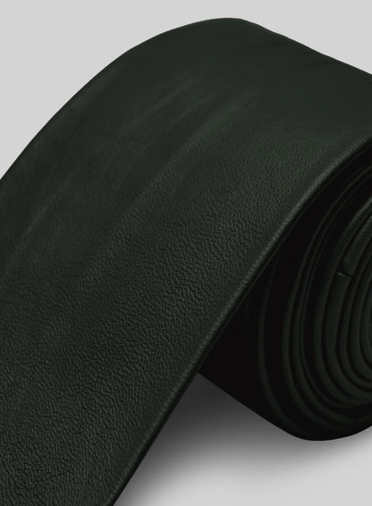 Deep Olive Lambskin Leather Tie