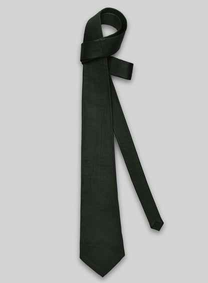 Deep Olive Lambskin Leather Tie