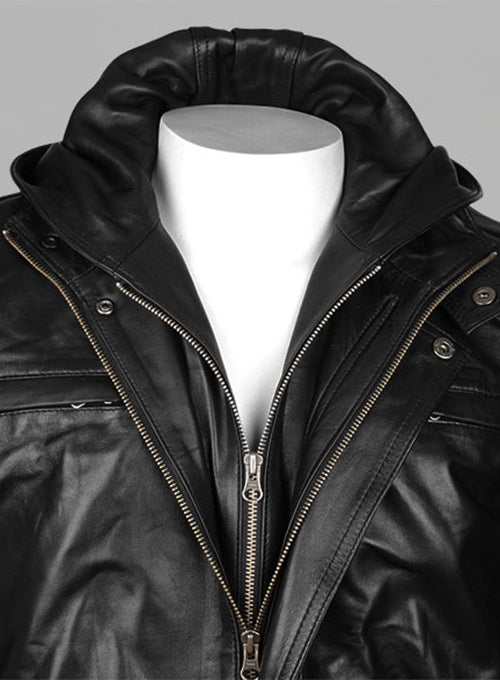 Demon Hooded Leather Jacket - LeatherCult