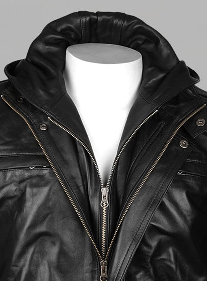 Demon Hooded Leather Jacket - LeatherCult