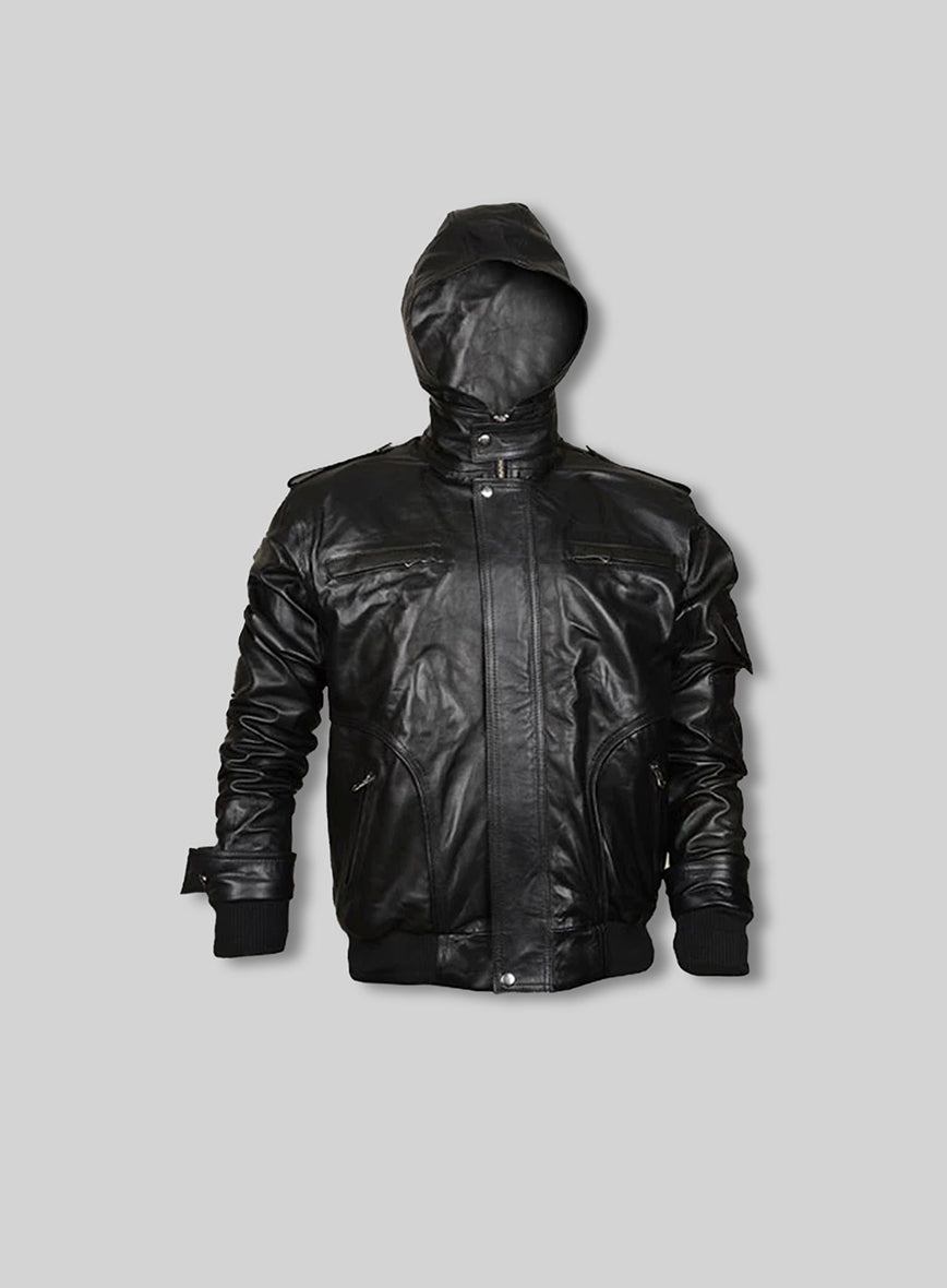 Demon Hooded Leather Jacket