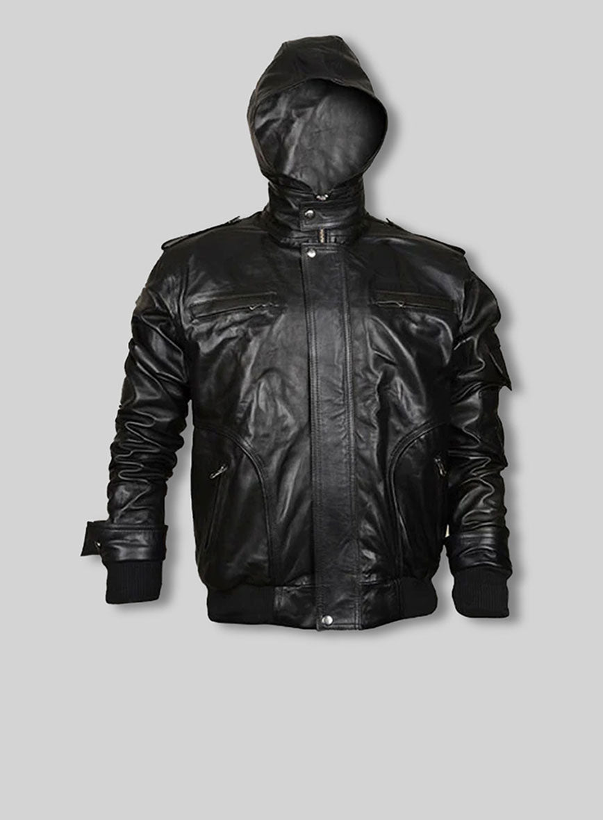 Demon Hooded Leather Jacket