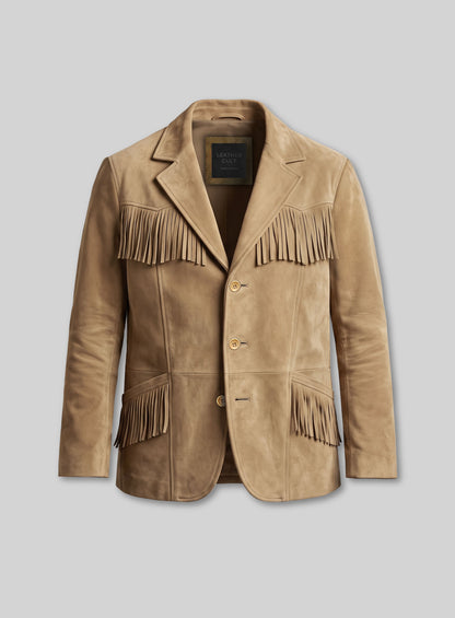 Desert Rider Fringe Suede Leather Blazer