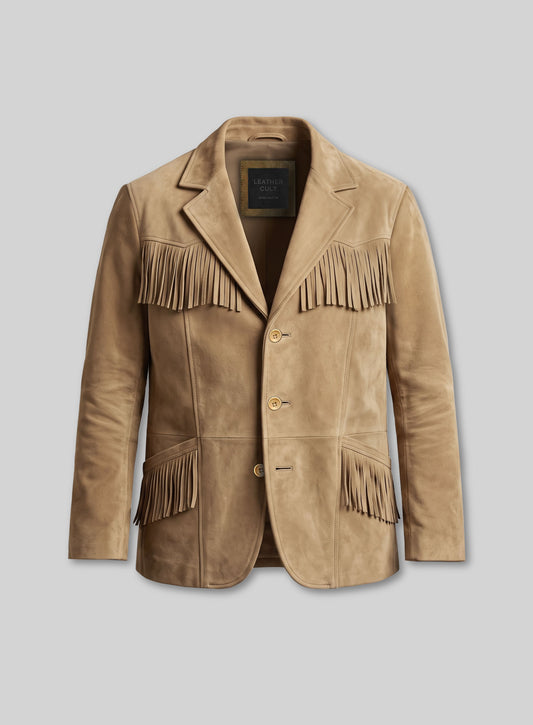 Desert Rider Fringe Suede Leather Blazer