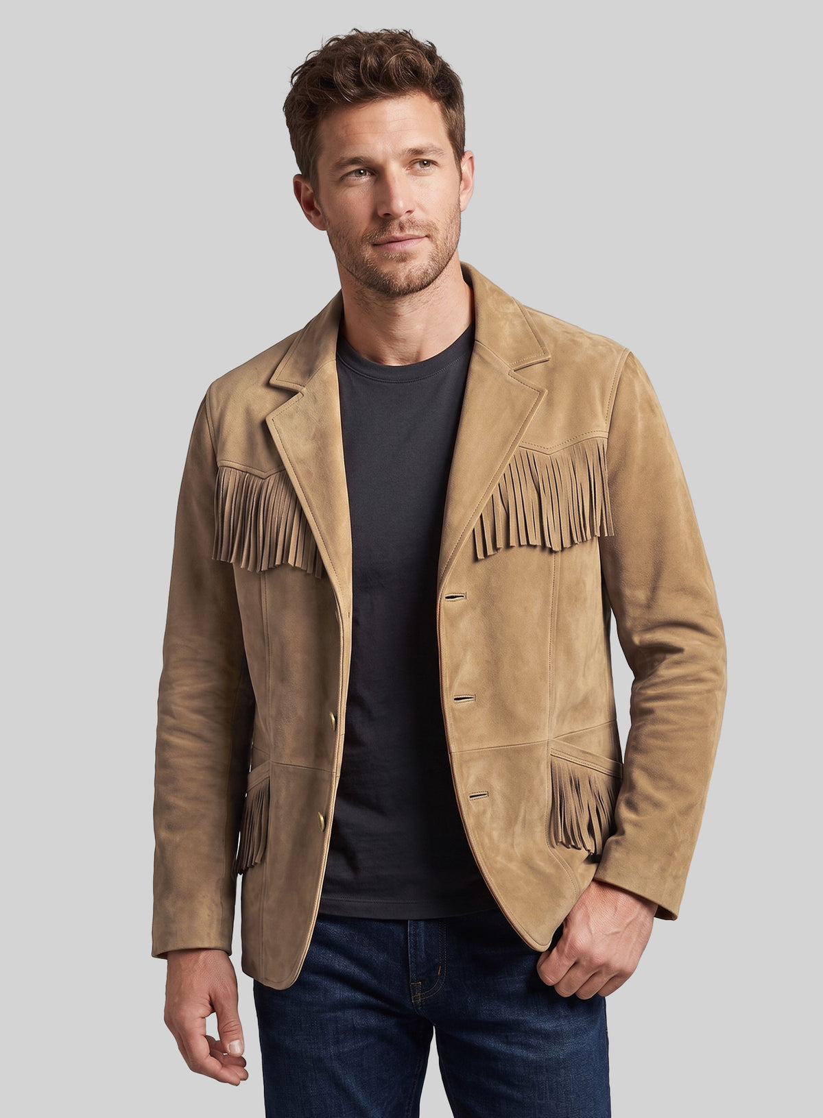 Desert Rider Fringe Suede Leather Blazer