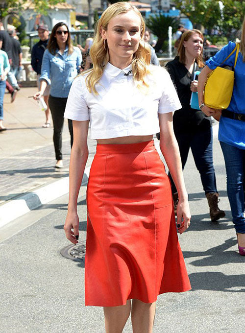 Diane Kruger Leather Skirt - LeatherCult