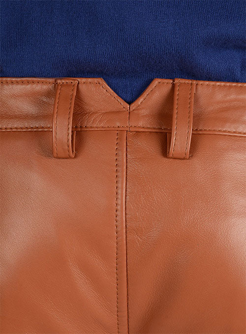 Terrain Brown Drifter Leather Cargo Pants - LeatherCult