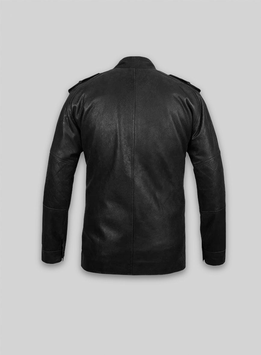 Distressed Black Leather Jacket # 106