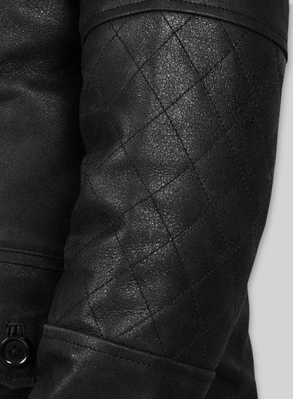 Distressed Black Leather Jacket # 106