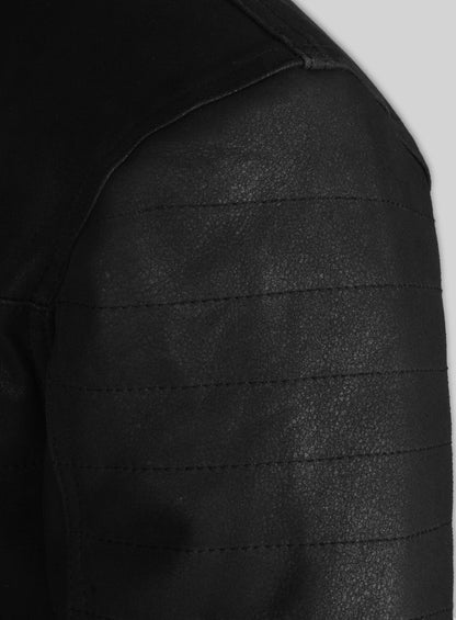 Distressed Black Leather Jacket # 616
