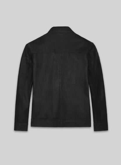 Distressed Black Leather Jacket # 616